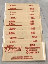 2008 Topps Heritage Baseball 1959 Ad Panel 3 cards in 1 Sealed - You Pick!!