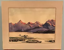 Southwest Landscape Painting Listed Artist Merle Kendy Painted Mountains Signed