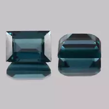 10.00 Carats Emerald Cut Blue Green Tourmaline 12x9 mm Pair Loose Gemstones