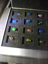 10 Black FIRE OPALs from Ethiopia!!! Stunning!!!