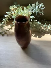 Hand Hammered Copper Del Cobre Vase Signed