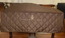 Steinway M Brown Lightweight Quilted Cover Front Steinway Logo Model M 5'7"