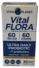 Vital Planet Flora Ultra Probiotics 30ct Exp5/25+ #6613