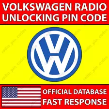 ✅VOLKSWAGEN RADIO PIN CODE BEETLE CC GOLF JETTA PASSAT ROUTAN TIGUAN TOUAREG✅