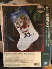 Dimensions Counted Cross Stitch Christmas Stocking Kit~Naughty or Nice #8806 16"