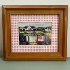 Quilt lovers art print and wooden frame wall art no Sunday Sales picket fence