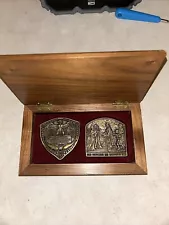 Jack Daniels Gold Medal Awards Set Of 3 Bronze Medals In Wood Case 1980s Replica