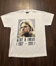 Kurt Cobain Nirvana Memorial Painting T Shirt L Nevermind In Utero Brand New