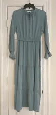 Kirundo Teal Blue Maxi Dress With Sleeves Size Small