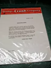 ORANGE CRUSH COMPANY COOLERS NEWSLETTER ORIG.1941 PRINT 8.5'' X 11''