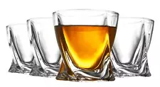 Whiskey Tumbler Cups Crystal Drinking Glasses for Wine Beer Lead Free Set of 4