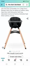 Lalo The Chair Convertible 3-in-1 High Chair for Babies Toddlers Wooden Black