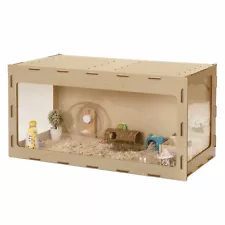 COZIWOW Large Wooden Hamster Cage,Habitat Shelter W/Acrylic Board,Flip Top