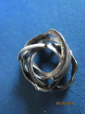 VINTAGE STERLING SILVER FIVE FREEFORM BANDS PUZZLE RING