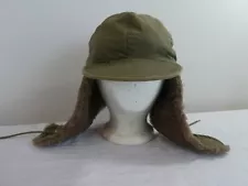 1952 US Army OD Pile Field Cap M-1951 SZ 7 3/4 Atlantic Sportsware Korean War