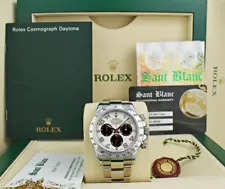 ROLEX 40mm Stainless Steel DAYTONA Panda Dial Fat Buckle 116520 SANT BLANC