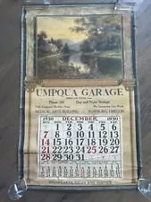 ANTIQUE 1930 LRG. UMPQUA GARAGE CALENDAR STUDEBAKER SALES & SERVICE ROSEBURG OR