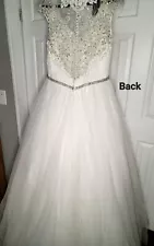 Allure 9162 Wedding Dress Gown Ivory Tulle Sheer Back Capped Sleeve Floor Length