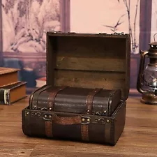 SHG Retro Wooden Suitcase Vintage Travel Suitcase Photography Props Suitcase