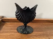 Vintage Black Glass Vase