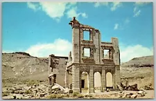 Rhyolite Nevada 1960s Postcard John S. Cooke Bank Ruins Ghost Town