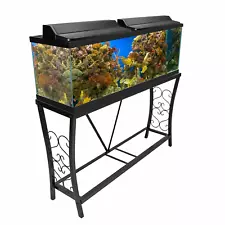 55 Gallon Black Metal Aquarium Stand Fish Tank Black Stand