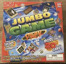 Jumbo Game Pack board game set 20 plus games Puzzle Hangman Checkers NEW UNUSED