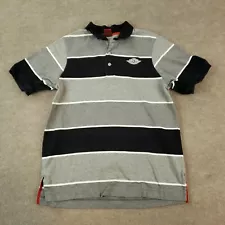 Air Jordan Polo Shirt Mens Size Large Gray Black Striped Short Sleeve Casual