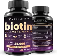 Vitboost - Biotin Collagen and Keratin - Strong Nails, Hair, Skin – EXP07/26 NEW