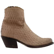 Tony Lama Linen Arrow Round Toe Cowboy Booties Womens Size 9.5 B Casual Boots VF