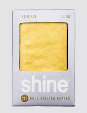 Shine 2 Sheet Pack 24K 24 Karat Gold Rolling Papers 1 1/4 Size FREE SHIPPING