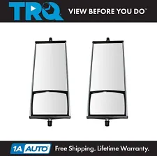 TRQ 16" x 6.5" Aluminum West Coast Mirror Pair w/ Convex Glass for HD Semi Truck