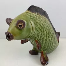 Vintage Leaping Koi Ceramic Fish Figurine (H1) S#552