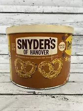 VTG Snyder's Of Hanover 1 LB 99 Cent Cardboard Pretzel Container Can Hanover PA