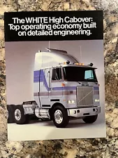 VINTAGE 1980's WHITE High Cabover Tractor Trailer Truck Dealer Sales Brochure