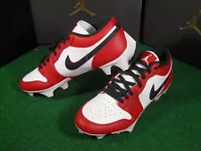 Nike Jordan 1 Vapor Edge Low 360 TD Football Cleats FJ6245 White Black Red Gray