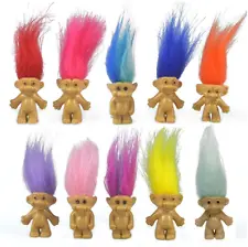 10PCS Mini Troll Dolls, PVC Vintage Trolls Lucky Doll Mini Action Figures 1.2"