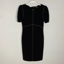 Donna Karan Black Puff Sleeve Sheath Dress Short Sleeves MISSING SIZE