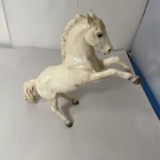 Breyer Glossy White Alabaster Fighting Stallion Large USA Stamped Vintage