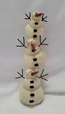 Christmas Holiday Winter Snowman Decor - 3 Stacked Resin Snowmen