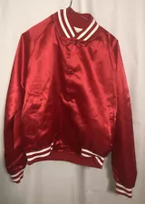 Vtg 80's Red Pro Line Authentic Starter Satin Jacket Sz M No Decals USA