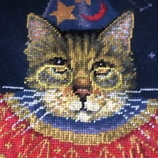 Stephanie Stouffer Wizard Cat Needlepoint Pillow Cover