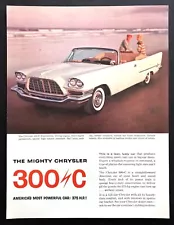 1957 Chrysler 300-C Convertible photo "America's Most Powerful" vintage print ad