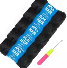 Brazilian Yarn Wool Hair Arylic Yarn for Crochet Braid Twist Warps Black Color