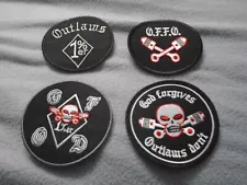 4 Piece Outlaw's M C Patch Set 3.5 inch