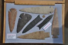 NJ PA NY KY MO IL OK OH TX 7-Pc. "REPRODUCTION" Indian Arrowheads Artifacts