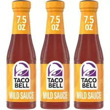 Taco Bell 3 Pack Mild Sauce 7.5 oz Glass Bottles Fajita Mexican Food Condiment