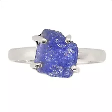 Natural Tanzanite Crystal - Tanzania 925 Silver Ring Jewelry s.8 CR25135