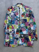 Lilly Pulitzer Mens Stuff Sport Coat Vintage Rare Jacket Lion Abstract USA L 60s