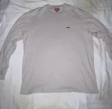 SUPREME SMALL BOX LOGO GRAY LONG SLEEVE SHIRT SIZE XL PRE OWNED GREAT CONDITION